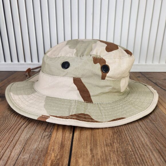 VTG US Military Boonie Hat Sz 7 1/4 Desert Camo Tru-Spec Sun Hot Weather Type II - Picture 5 of 11